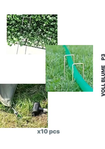 P3 25CM 15CM Çelik Metal Peyzaj Kazığı Bahçe Demiri Kaymaz Kancalı Branda Çivisi Paslanmaz Çelik Gümüş 10 Adet indirimleri