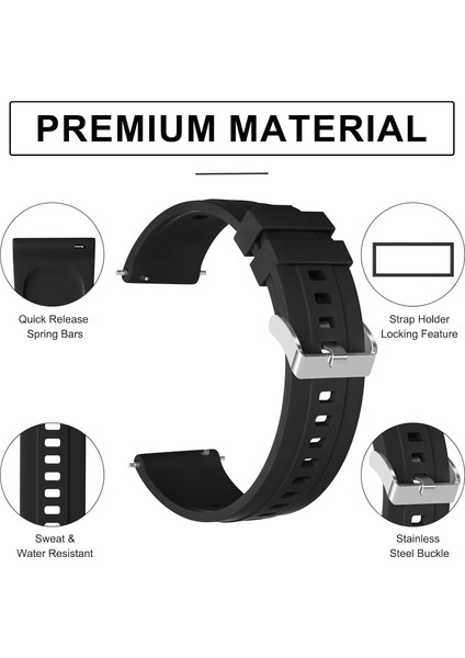 Huawei Watch 3 Gt Gt2 GT2E Gt3 Gt4 Gt 5 Pro Se Elite 46MM Uyumlu 22MM Silikon Metal Tokalı Kordon fiyatları