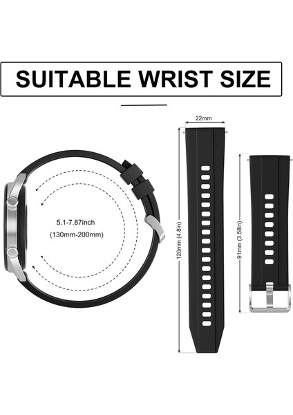 Huawei Watch 3 Gt Gt2 GT2E Gt3 Gt4 Gt 5 Pro Se Elite 46MM Uyumlu 22MM Silikon Metal Tokalı Kordon fırsatları