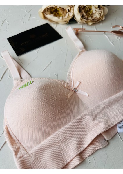 Celine C Cup Bambu Hisli Ultra Rahat Polamid Kumaştan Dokulu Dantel Detaylı Balensiz Desteksiz Sütyen fırsatları