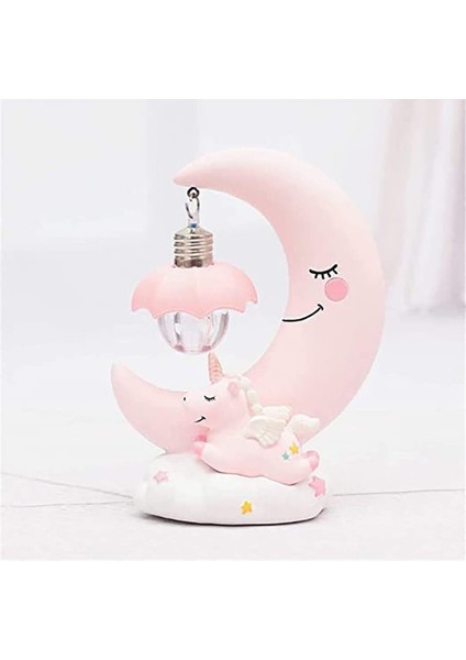 Mr LED Unicorn Ay Reçine Gece Lambası Aydınlık Sevimli Yatak Odası Gece Lambası Doğum Günü Hediyesi
