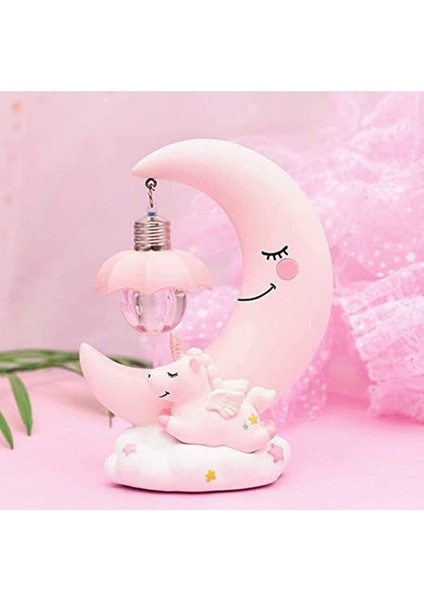 Mr LED Unicorn Ay Reçine Gece Lambası Aydınlık Sevimli Yatak Odası Gece Lambası Doğum Günü Hediyesi