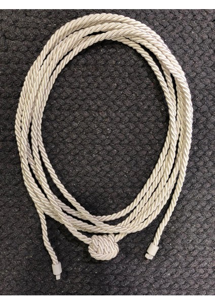 Tül ve Fon Perde Toplama Halatı Tavandan Bağlama Düz Braçol 2 Adet Jumbo Boy Ekru Renk