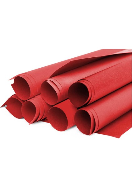 ( 25 Adet ) 50X70 cm Kırmızı Renkli Fon Kartonu Rulo Canlı Renk Büyük Boy Anaokulu Kreş Okul