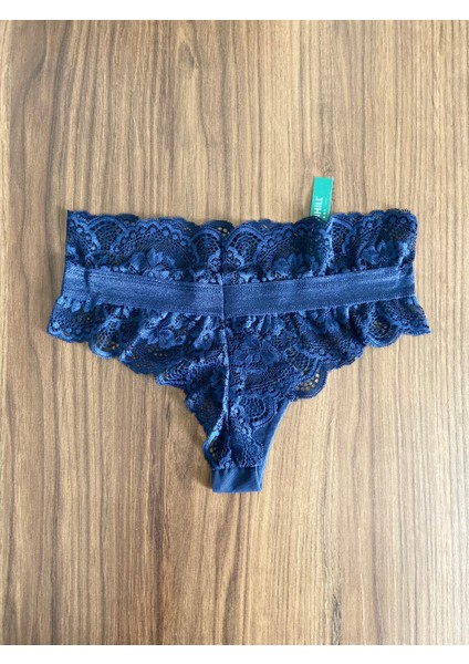 Lacivert Transparan Dantelli Lastik Detaylı Kadın Hipster Külot fiyatları