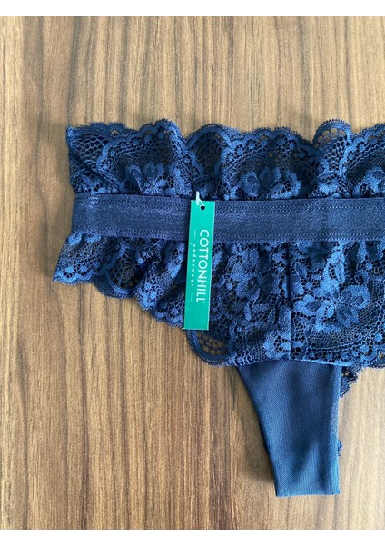 Lacivert Transparan Dantelli Lastik Detaylı Kadın Hipster Külot modelleri