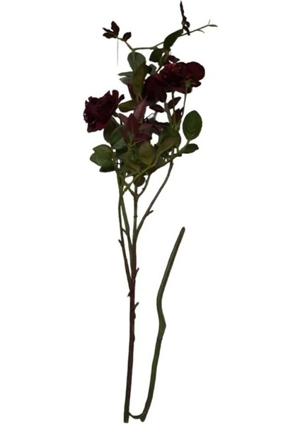 Yılbaşı Noel Yapay Çiçek Kırmızı Parlak Simli Yeşil Yapraklı 45X17X12CM Kıvrılabilir Gift 1 Adet