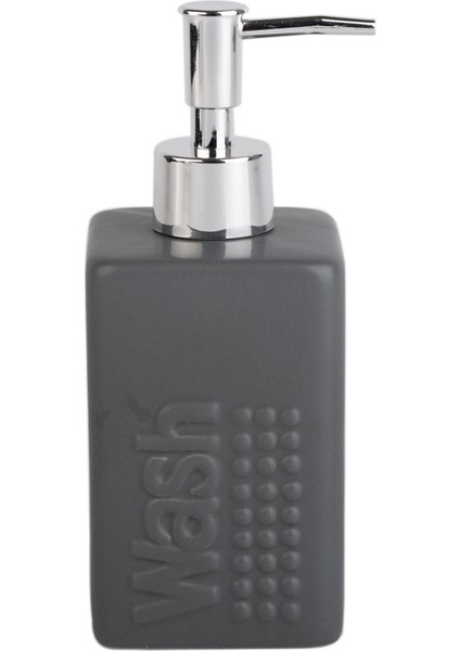Seramik Sıvı Sabunluk Koyu Bej Modern 7X7X17 cm 300 ml Banyo Seti
