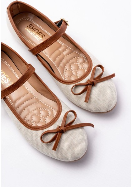 6321 Bej Keten Günlük Baret Tokalı Bayan Babet indirimleri