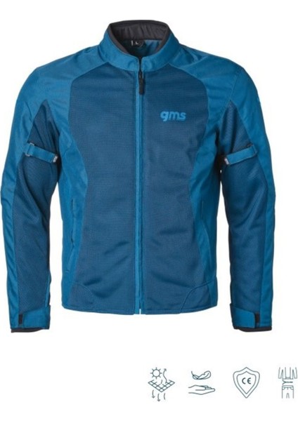 Fıftysıx.7 Navy Blue Yazlık Fileli Korumalı Motosiklet Montu