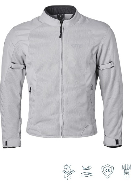 Fıftysıx.7 Yazlık Fileli Korumalı Motosiklet Montu Beyaz