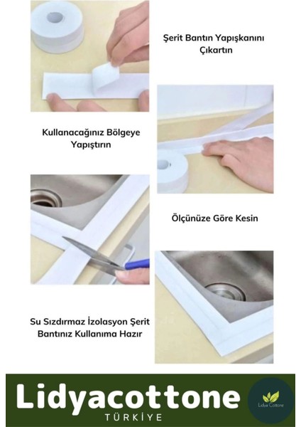 Izolasyon Bant Su Geçirmez Sızdırmaz Dayanıklı Pvc Yağ Kenar Küf Önleyici 3.2m Gri