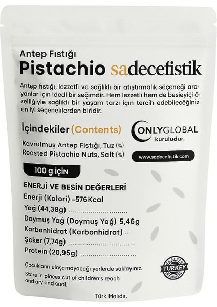 Gaziantep Boz Antep Fıstığı 500 gr Özel Paket