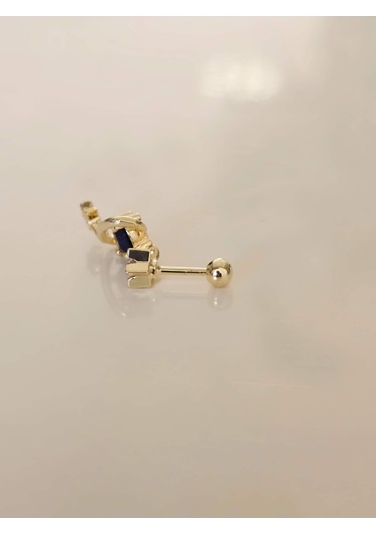 Galaksi Gezegen Satürn Yıldız Model Kıkırdak Piercing Tragus Helix Gold Renk Küpe modelleri