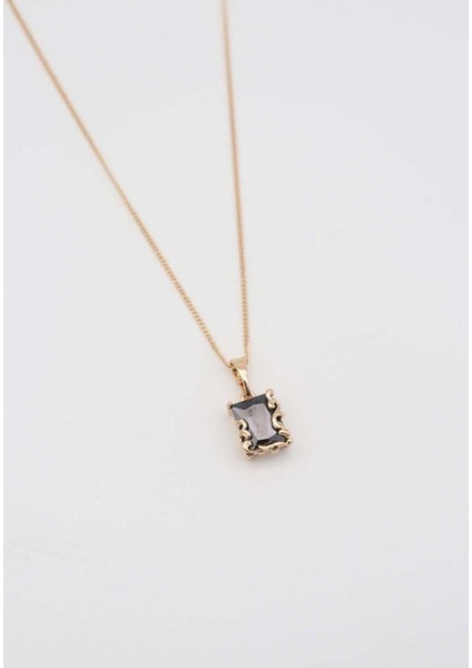 Özel Seri Minimal Tek Taş Siyah Kolye