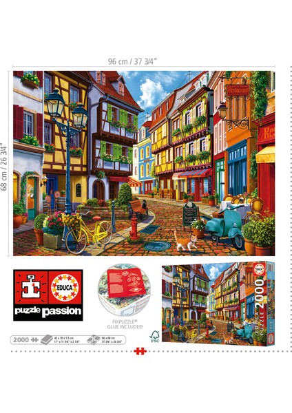 2000 Parça Aydınlık Sokak Puzzle - 19945 - Bright Street fiyatları