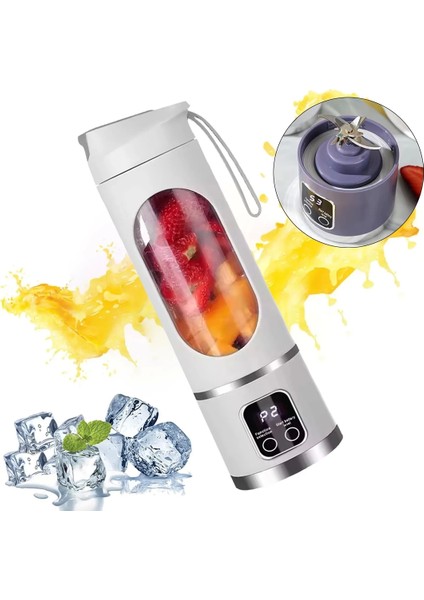 450ML Shaken Take Kişisel Smoothie Taşınabilir Blender Meyve Sıkacağı Şarjlı Beyaz (4887)
