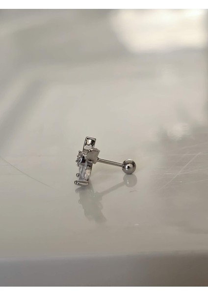 Fiyonk Kulak Model Kıkırdak Piercing Tragus Helix Silver Gümüş Renk Küpe modelleri
