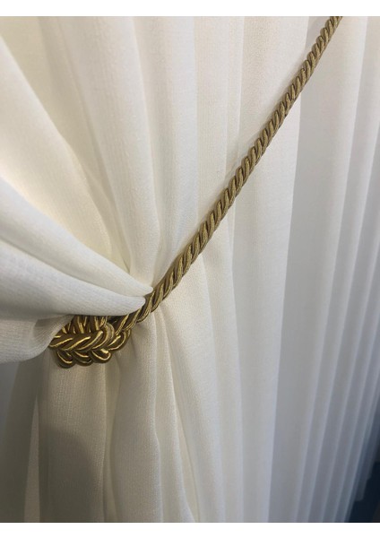 Tül ve Fon Perde Toplama Halatı Tavandan Bağlama Düz Braçol 2 Adet Jumbo Boy Gold Renk fiyatları