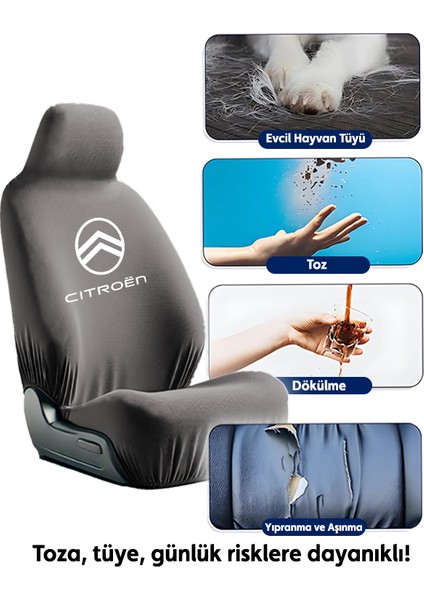 Citroen Koltuk Koruyucu Penye Tam Uyum Set Gri fiyatları