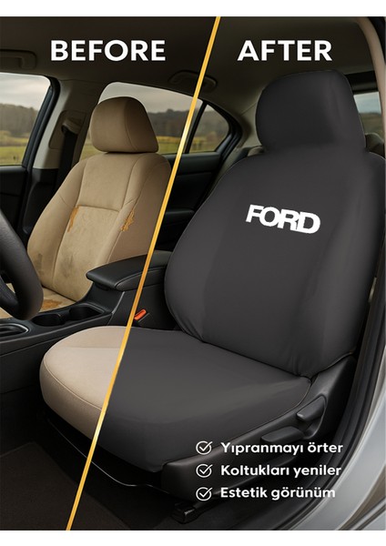 Ford Oto Servis Kılıfı Siyah Ön ve Arka 4 Parça Takım- Yıkanabilir fırsatları