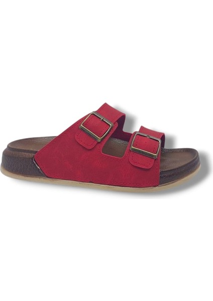 Witta 55201 Unisex Kırmızı Tokalı Günlük Kullanım Terlik
