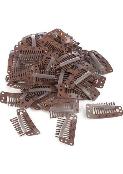 Çıt Çıt Klipsi Büyük - 10 Adet - Açık Kahverengi