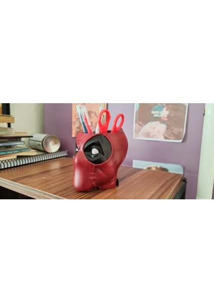 Zoneepıc - Deadpool Temalı El Yapımı Kalemlik | Kalem Organizer | Masaüstü Dekoratif Aksesuar fırsatları