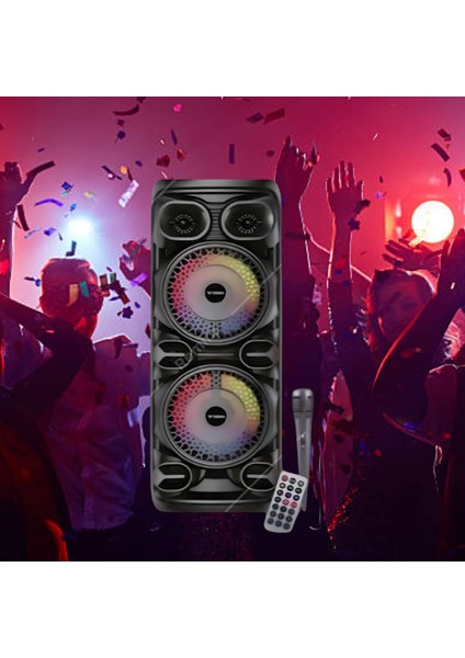 Karoke Mikrofonlu 8*2 Inç Kablosuz Kubandalı Işıklı Speaker modelleri