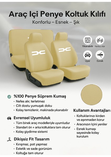 Her Mevsim Rahatlik Sunan Dacia Duster ile Uyumlu Oto Koltuk Kilifi ile Aracinizda Ferahlik fırsatları