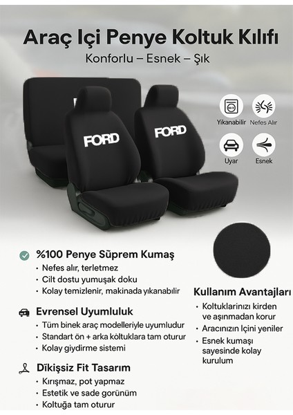 Ford Tourneo ile Uyumlu Oto Koltuk Kilifi Sayesinde Aracinizin Ic Mekanina Modern Bir Hava Katin fırsatları