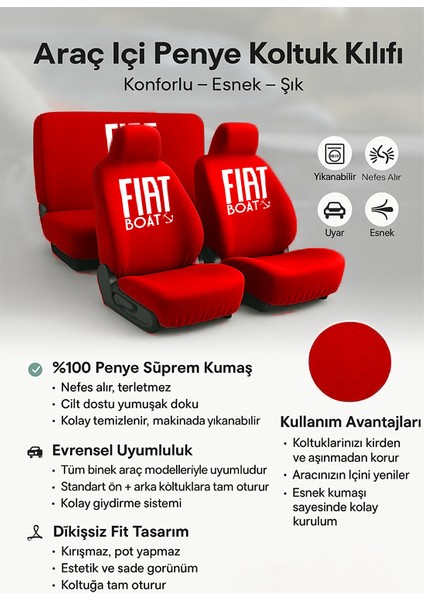 Araciniz Icin Ozel Olarak Tasarlanan Fiat Palio ile Uyumlu Oto Koltuk Kilifi ile Surus Keyfi Artar