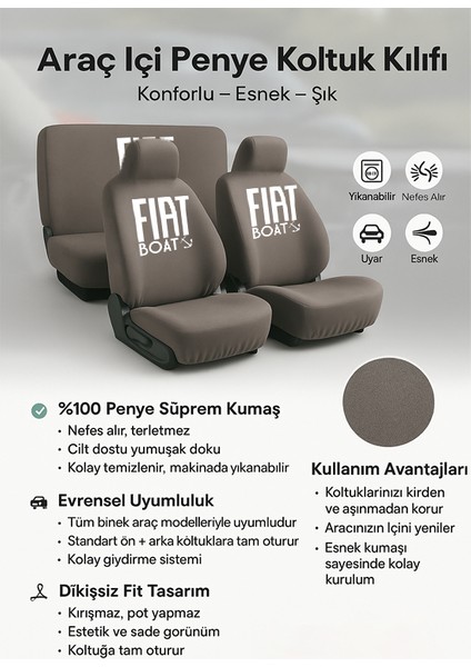 Birebir Oturan Fiat Egea ile Uyumlu Oto Koltuk Kilifi ile Yeni Bir Surus Deneyimi Yasayin