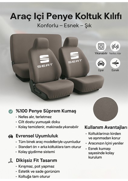 Birebir Oturan Seat Favorit ile Uyumlu Oto Koltuk Kilifi ile Yeni Bir Surus Deneyimi Yasayin fırsatları