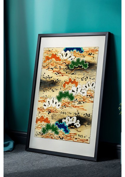 Japandi Serisi Doğal Ahşap Çerçeveli Tablo - Vintage Japon Estetiği