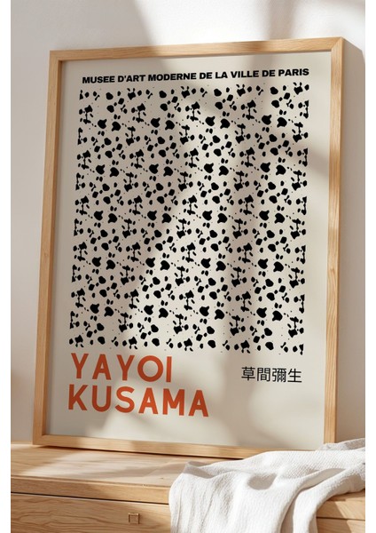 Doğal Ahşap Çerçeveli Japandi Çizgisel Harmoni Tablo