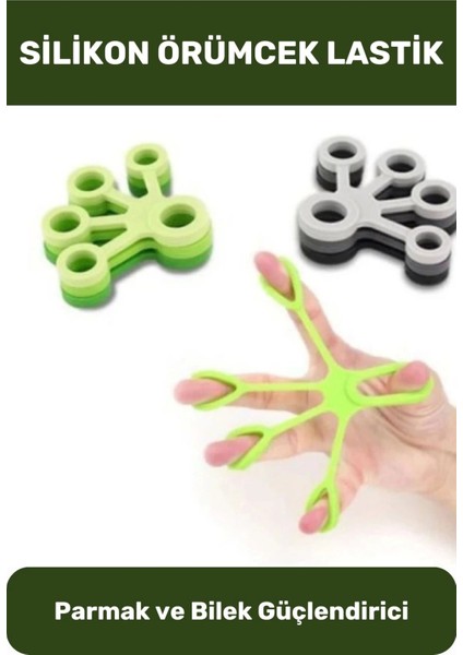 Parmak Bilek Güçlendirci Dayanıklı Esnek Egzersiz Kas Gevşetme Silikon Örümcek Lastik