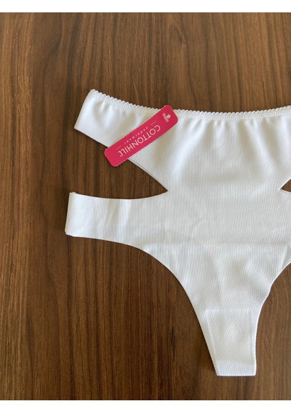Beyaz Yüksek Bel Lazer Kesim Kadın Tanga Külot modelleri