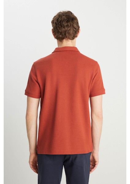 Erkek Regular Fit Polo Kiremit Erkek Kısa Kol T-Shirt fiyatları