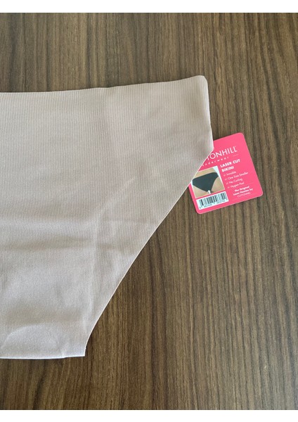 Kahve Klasik Basic Lazer Kesim Bikini Külot