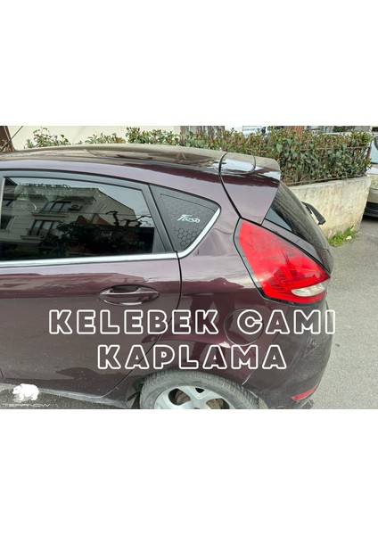 Tearnow Ford Fiesta Mk7 (2008-2016) Kelebek Camı Kaplama - Mat Siyah & Hologram