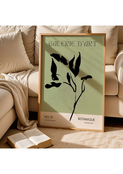 Bohem Tarzı Botanik Dokunuşlu Yeşil Renkli Minimalist Doğal Ahşap Çerçeveli Duvar Tablosu fiyatları