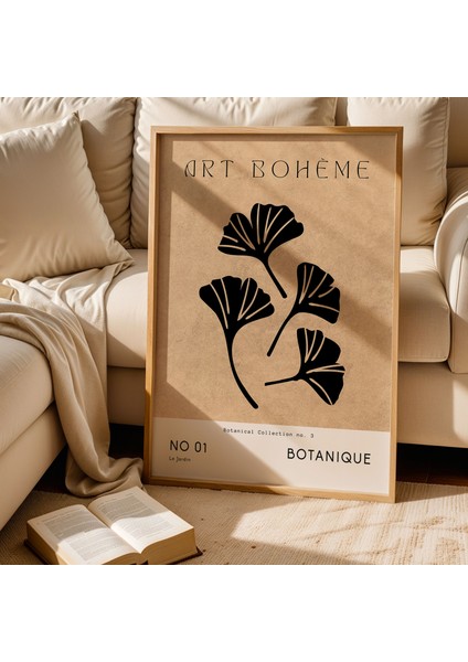 Art Bohem Botanik Kahverengi Doğal Ahşap Çerçeveli Duvar Tablosu fiyatları