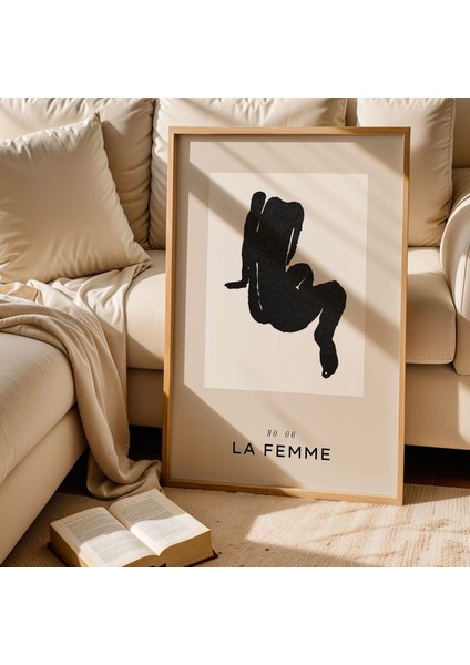 Slüet Kadın Çizimi Doğal Ahşap Çerçeveli Duvar Tablosu fiyatları