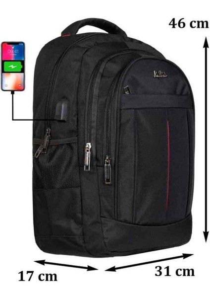 Dada 01 Darbe Emici USB Aparatlı Su Geçirmez Kumaş 15.6 Inç Suluk Bölmeli Ped Korumalı Sırt Çantası fiyatları