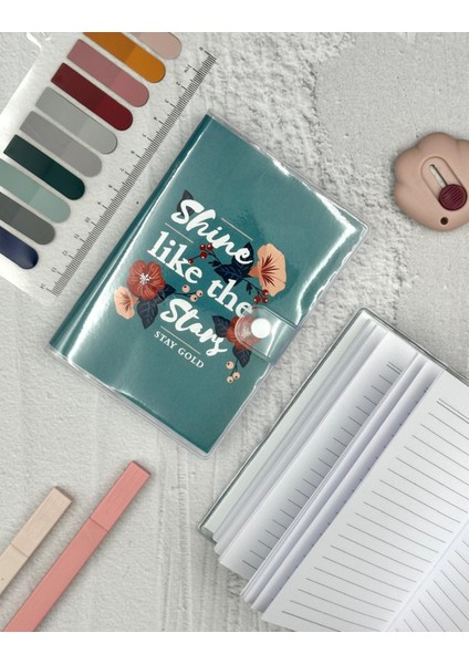 A6 Çıtçıtlı Tropikal Hibiscus Desenli Çizgili Defter fiyatları