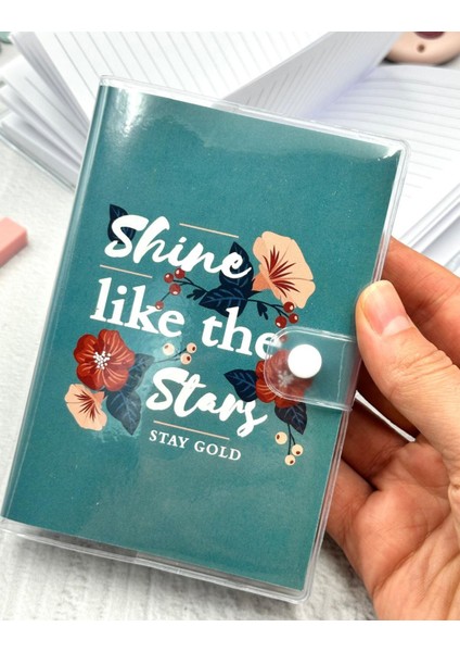 A6 Çıtçıtlı Tropikal Hibiscus Desenli Çizgili Defter indirimleri