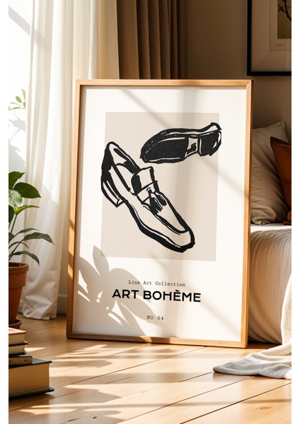 Zamansız Şıklık – Minimalist Tarz Ahşap Çerçeveli Duvar Tablosu