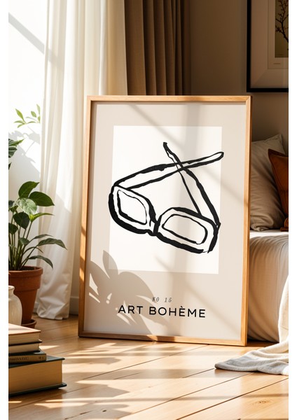 Sanatın Dokunuşu – Bohem Tarz Doğal Ahşap Çerçeveli Tablo