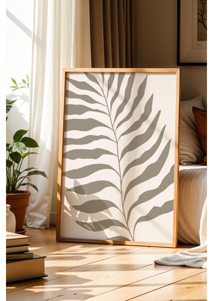 Matisse Botanik Sanatı Bohem Minimalist Ahşap Çerçeveli Duvar Tablosu